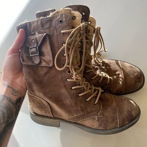 Roxy brown combat boots